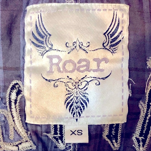 ROAR ombré plaid button up shirt Cross Virtue XS - Picture 6 of 7